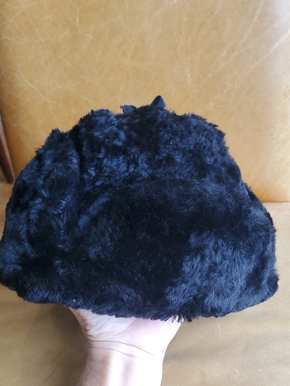 Real Shearling Lamb Fur Trooper Trapper Hat